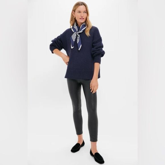 Tuckernuck Black Faux Vegan Leather Pull On Stretch Edgy Leggings Size L - Picture 2 of 14